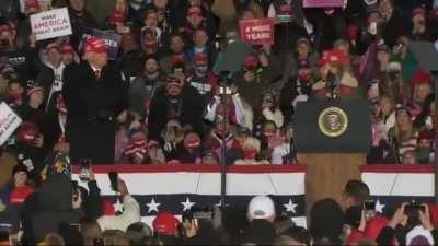 Donald Trump brings Lil Pump onto the stage but introduces him as “Little Pimp”