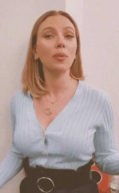 What is Scarlett Johansson saying to you?