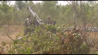 Thai Artillery Firing at Cambodian positions near the Ancient Preah Vihear Hindu Temple (2011)