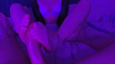 He loves how my toes feel wrapped around his big dick