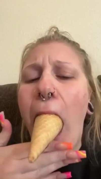 To eat an ice cream cone