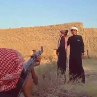 Shooting a toothpick of his friends mouth