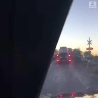 Train slams into a hauling truck!