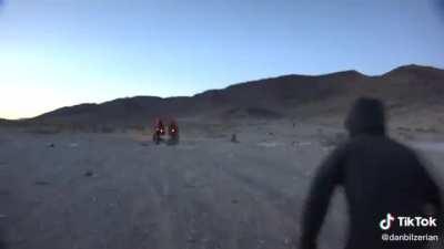 Shooting rc cars on the back of a ATV