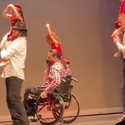 This dad just rolls with it...