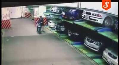 A very narrow escape, impressive, he even kept his slides on.