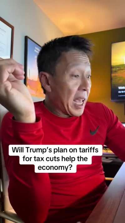 Explanation of Trump tariffs with T-shirts as an example