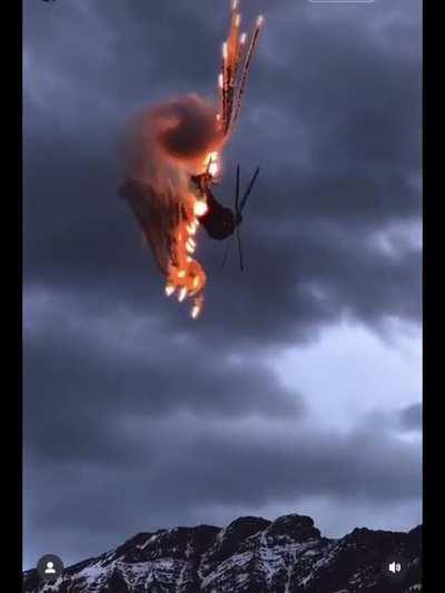 Super Puma dropping flares