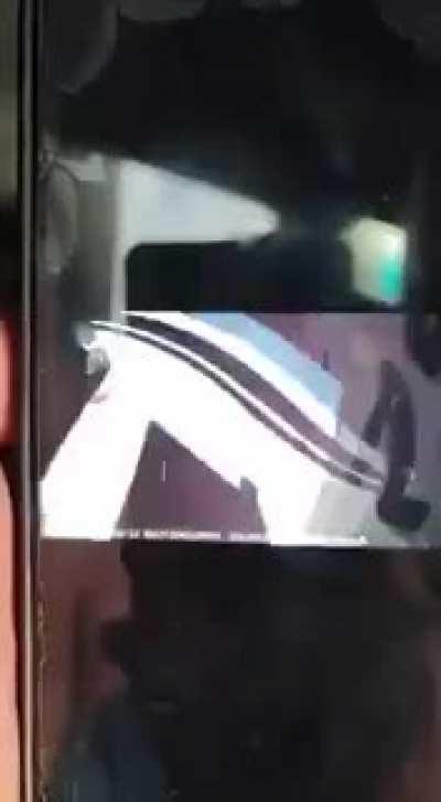 Big truck PLOWS through other vehicles