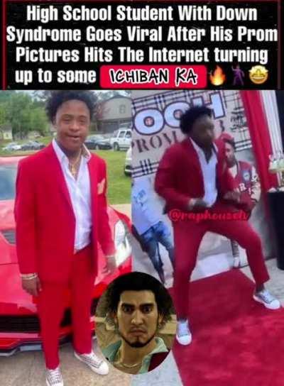 High school student with Down Syndrome celebrates prom in full Ichiban Drip🔥🕺🏼