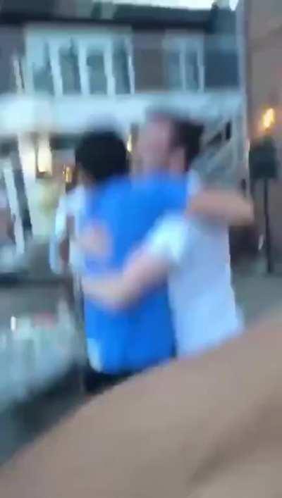 The lads’ reaction at full time