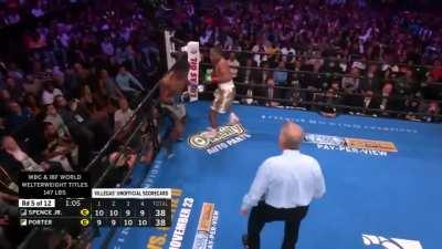 Highlights from Errol Spence Jr. vs. Shawn Porter, Errol won the fight via split decision, with two scorecards reading 116–111 for Spence, and the third 115–112 for Porter.