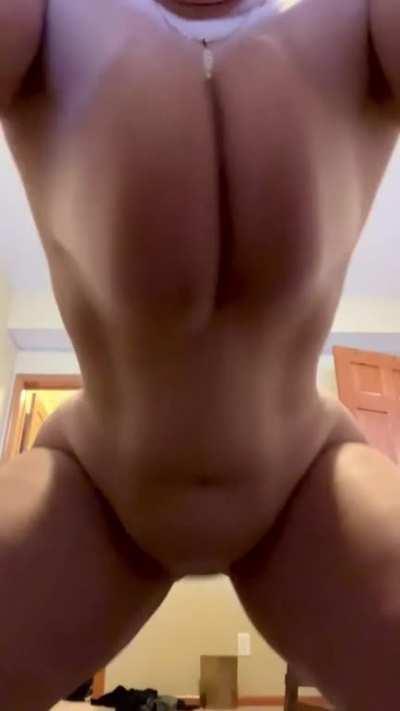 The view of my soft chubby curves in doggy style