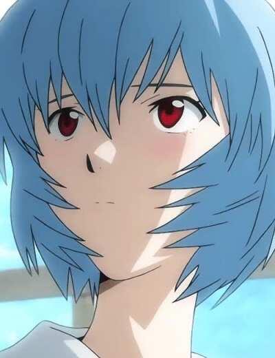 Rei gets blushed as shinji gives her a bento