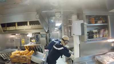 The French Navy has released footage of the shock tests of the Courbet frigate, in which an underwater mine was detonated. The tests, which took place off the coast of Toulon, were intended to test the strength of the ship's hull and systems.