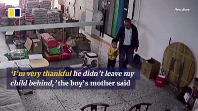 Quick-thinking man grabs employer’s son to safety during earthquake in China