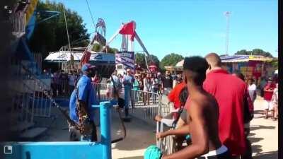 Kids at an amusement park in Memphis get told that the ride is full so they will need to wait five minutes decide to assault an employee. Becomes a full on brawl