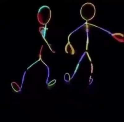 Wardrobe malfunction on glow light clothes...