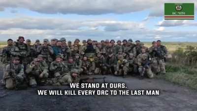 Members of the Ukrainian Army and the 3rd Chechen Battalion 