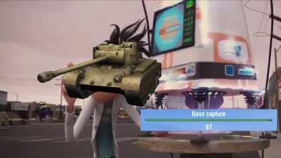 When the enemy light tank realises you've almost captured the base