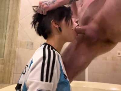 Angry French guy fucks Argentinian girlfriend hard right after France lost the finals