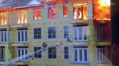 The way “No time for caution” Syncs up with this person escaping a burning building with only seconds to spare