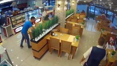 Vehicle crashing into restaurant