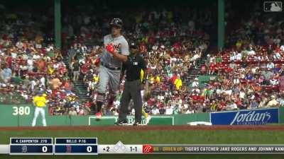 [Highlight] [Highlight] Kerry Carpenter goes oppo over the Green Monster for his 14th homer of the year to give the Tigers a 1-0 lead