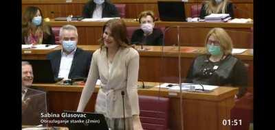 Lapsus saborske zastupnice Glasovac (SDP) kojim se slučajno deklarirala kao članica kluba HDZ-a.