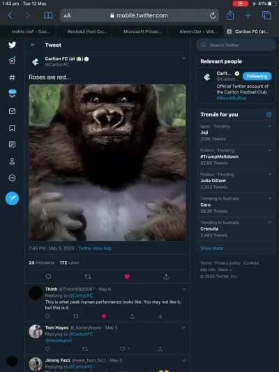 Carlton hit the peak