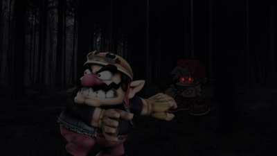Wario dies by being haunted and beaten up by Boyfriend from FNF