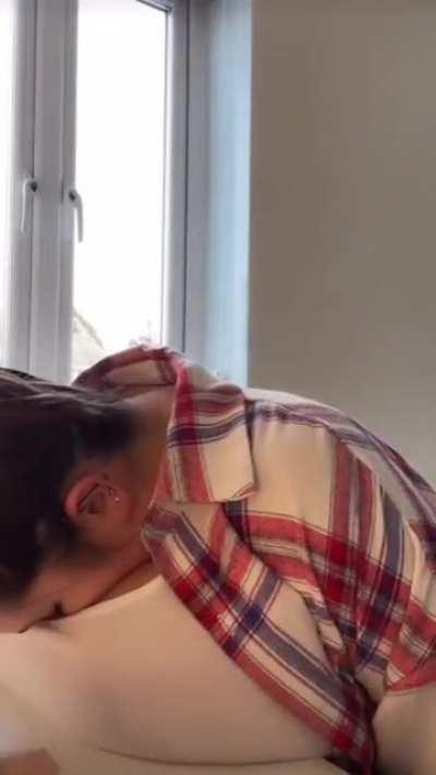 Resting on the table