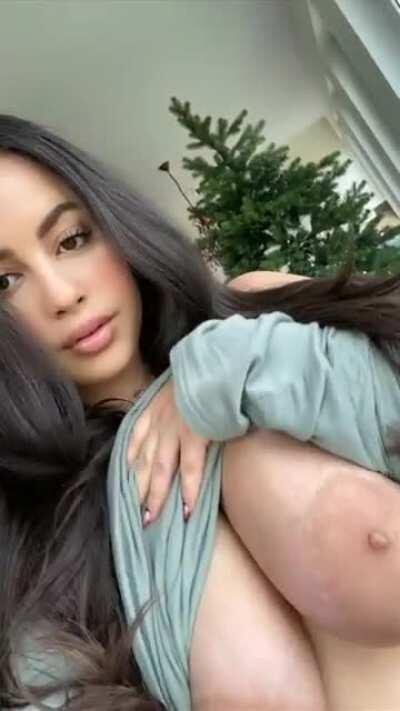 Long dark hair and huge boobs, what more do you need?