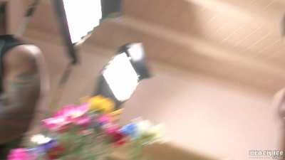 Ruby Rayes - Sucking dick during break behind the scenes