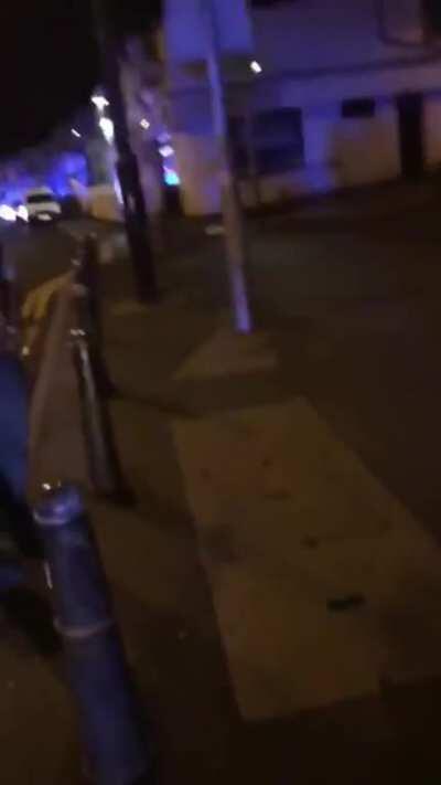 The police officer knows how to drift his car caw caw