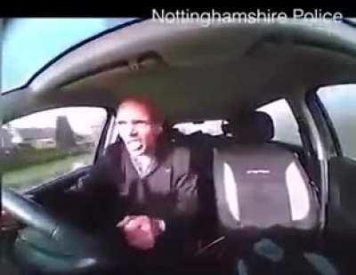 At least he put a seat belt on