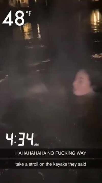 WCGW if I try to stand up on a kayak in the cold?