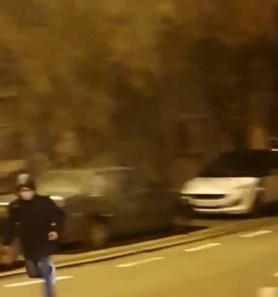 Blowing up a car with a firecracker