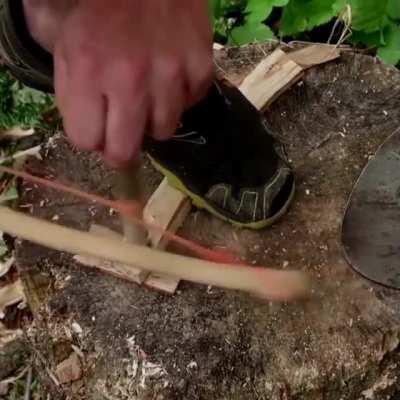 How to make a bow drill for friction fire