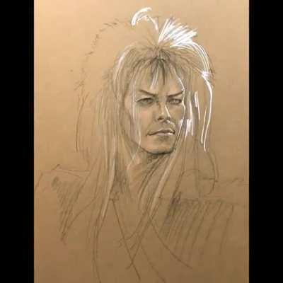 David Bowie as the Goblin King, Portrait Sketch