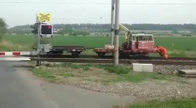 imagine waiting 5 minutes at railway crossing and then see this ¯\\\_(ツ)\_/¯