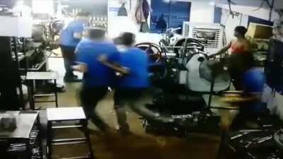 Machinist gets pulled into a lathe