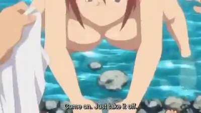 Big tits in a hot spring