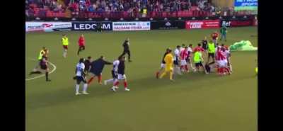 Post Match incident Larne vs Glentoran