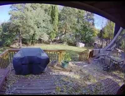 To blow leaves off of the roof