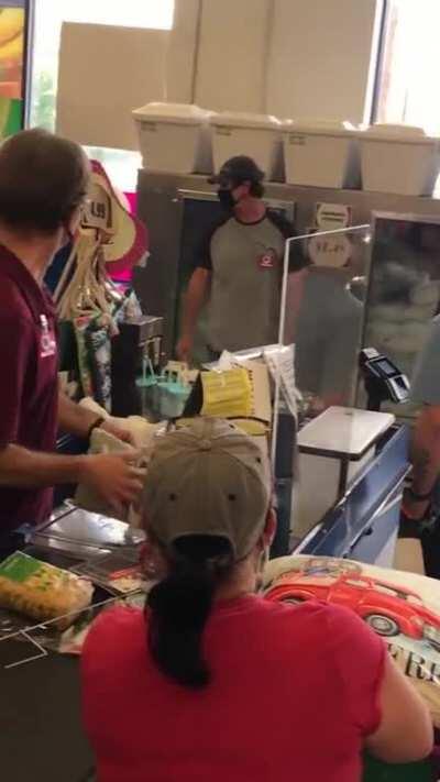 Guy at 99 cent store in Houston refuses to wear mask and threatens to assault customers