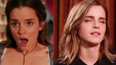 Emma Watson's reaction while sitting on your face