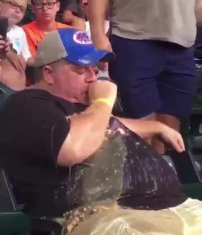 Took to much...to even attempt to puke anywhere besides all over himself