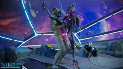 [Valkyr] Gersemi Bastet x New Loka Guy, but this time he gets the nut. (Niki3D)