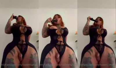 Big Tits Blowjob Dildo Drooling Girl Dick Spit Thick Thighs Trans Trans Woman Porn GIF by gold_n